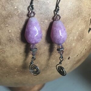 Handcrafted Amethyst Teardrop Earrings